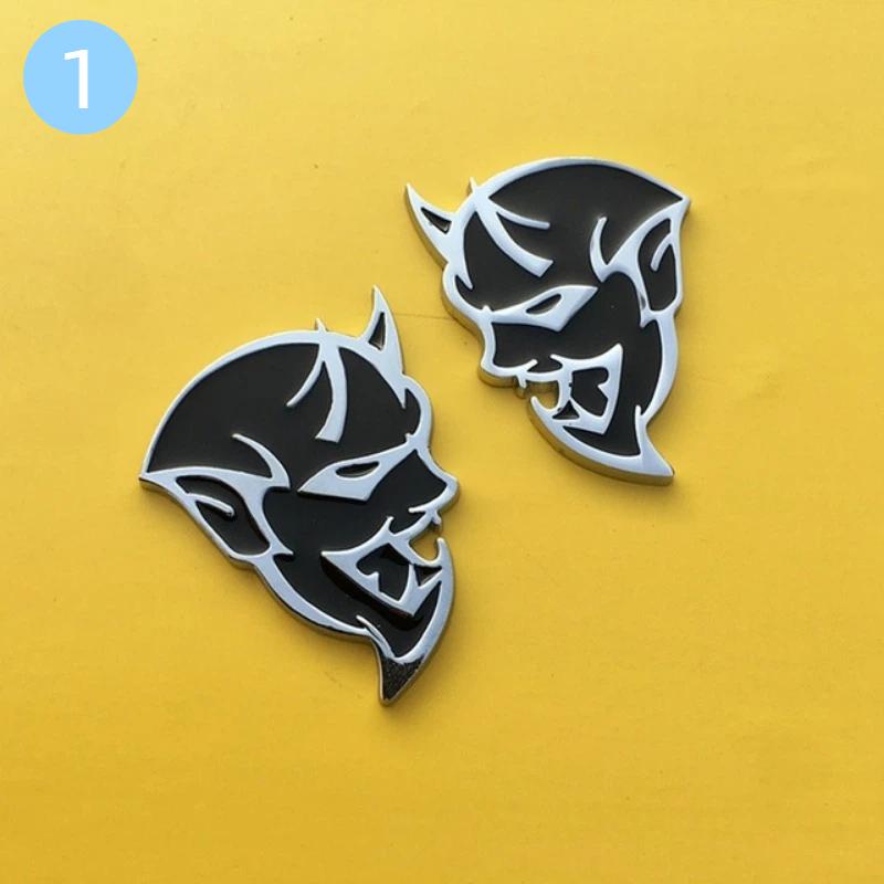 2pcs 3D Metal Demon Emblem Badge Car Sticker Decal Car Accessories Badge-1