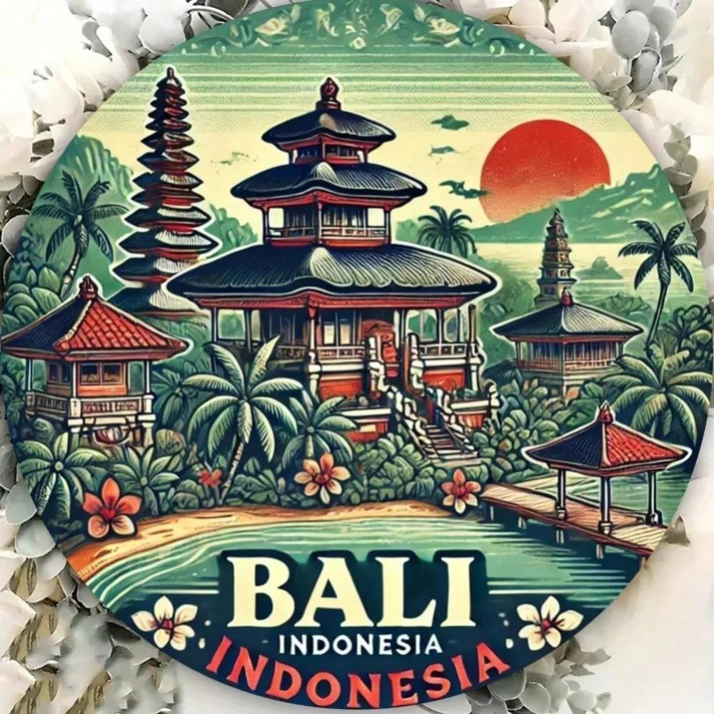 Balinese Aluminum Circle Wall Art Waterproof Hanging Decor