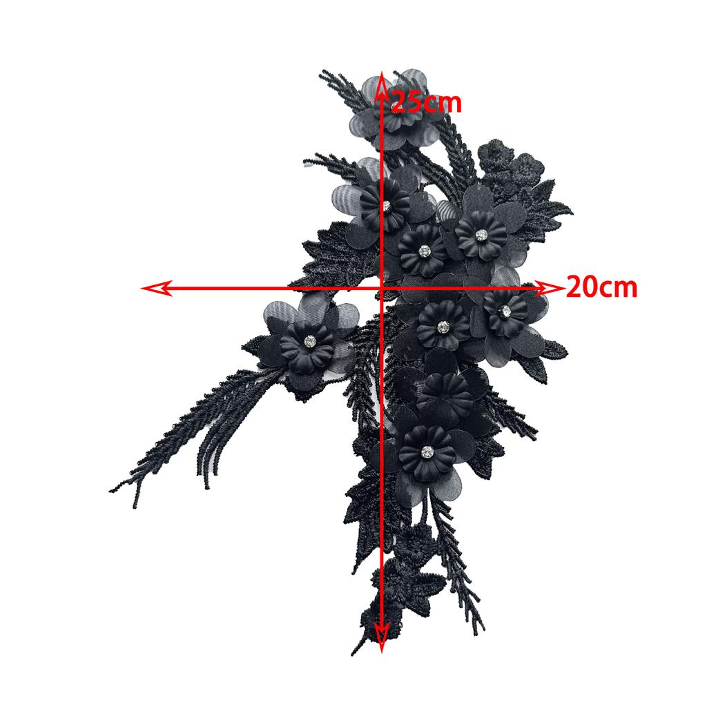 Polyester Lace Pair Flower, Flower Piece Bead Diamond Lace Cloth Sticker Headscarf Women'S Clothing Children'S Clothing Diy Jewelry Accessories