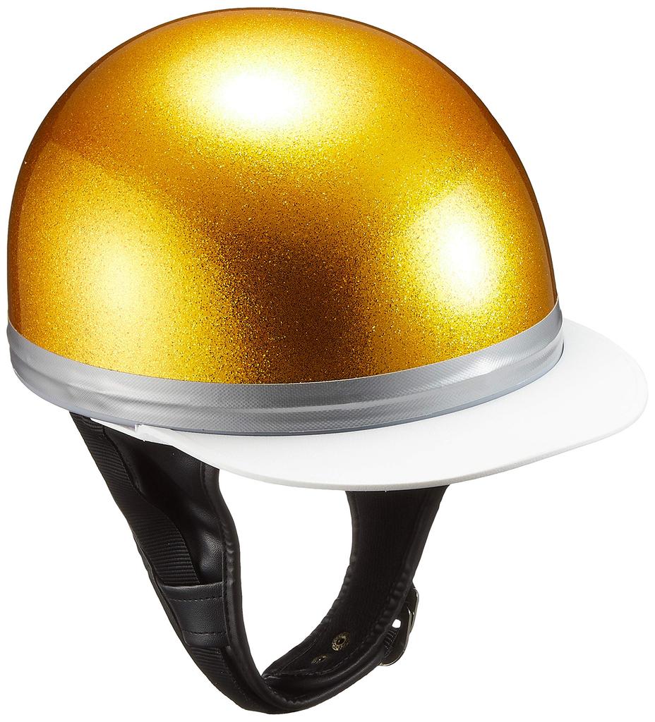 NBS Bike Parts Center Helmet Half Cork Half Three Button Gold Lame Free Size Circumference 701003 (Head 57cm~60cm)