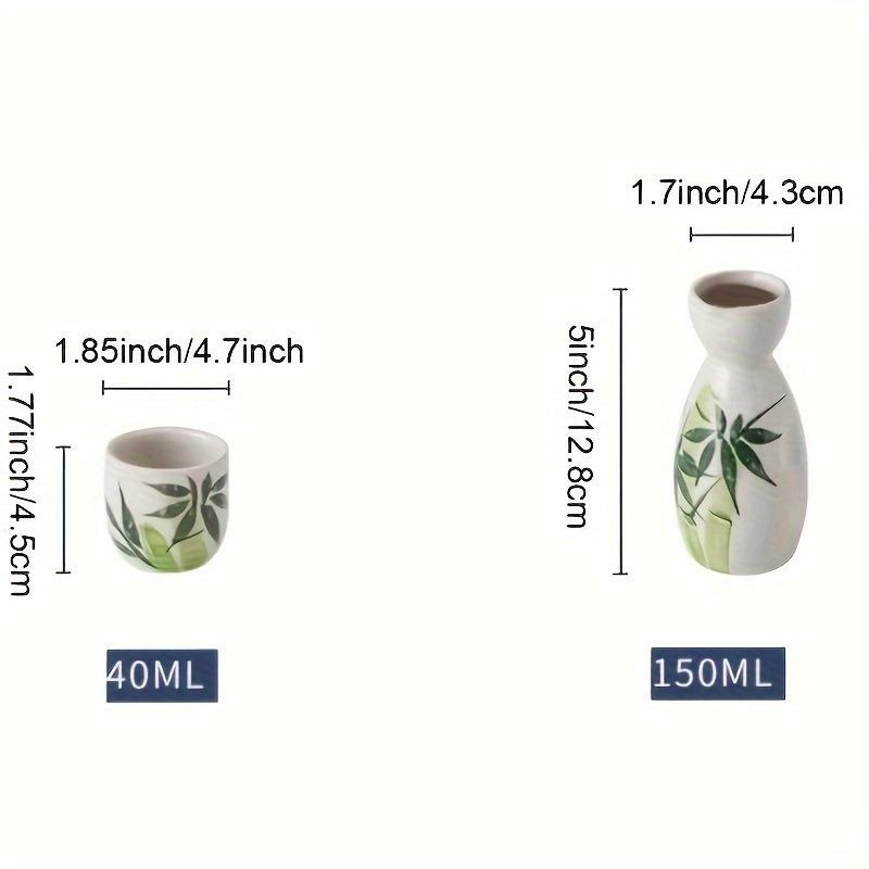 5pcs/set Ceramic Wine Glasses Set Creative Pattern Ceramic Cup And Kettle Portable For Outdoor Camping Picnic Birthday Gift