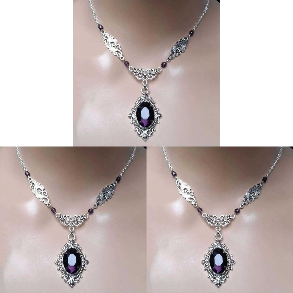 Gothic Steampunk Necklace With Geometric Alloy Pendant And Cross Chain For Women