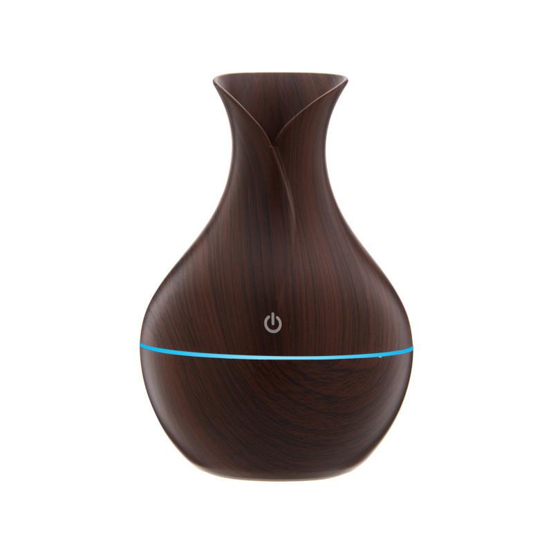 Vase Humidifier Shaped With Wooden Pattern Light Wood Ultrasonic Purifier Air