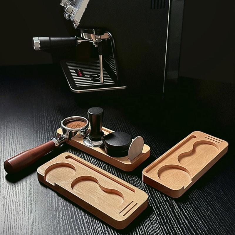 Natural Grinder Base Espresso Tamper Stand Solid Coffee Tamper Bases Wood Material Must Have Tool for Coffee Enthusiasts