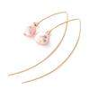 1 Hoop Pink Pearl, K14GF, Bow-shaped Earrings, Gold-filled, Hypoallergenic,
