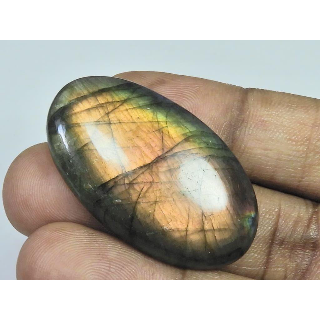 23X41X06MM Natural Purple Labradorite Spectrolite Oval Loose Gemstone 62Cts. D-401
