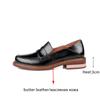 New Butter Leather Women 'S Shoes Fashion Handmade Loafers Round Toe Thick Heel Slip -On Pumps Shoes For Women British Style