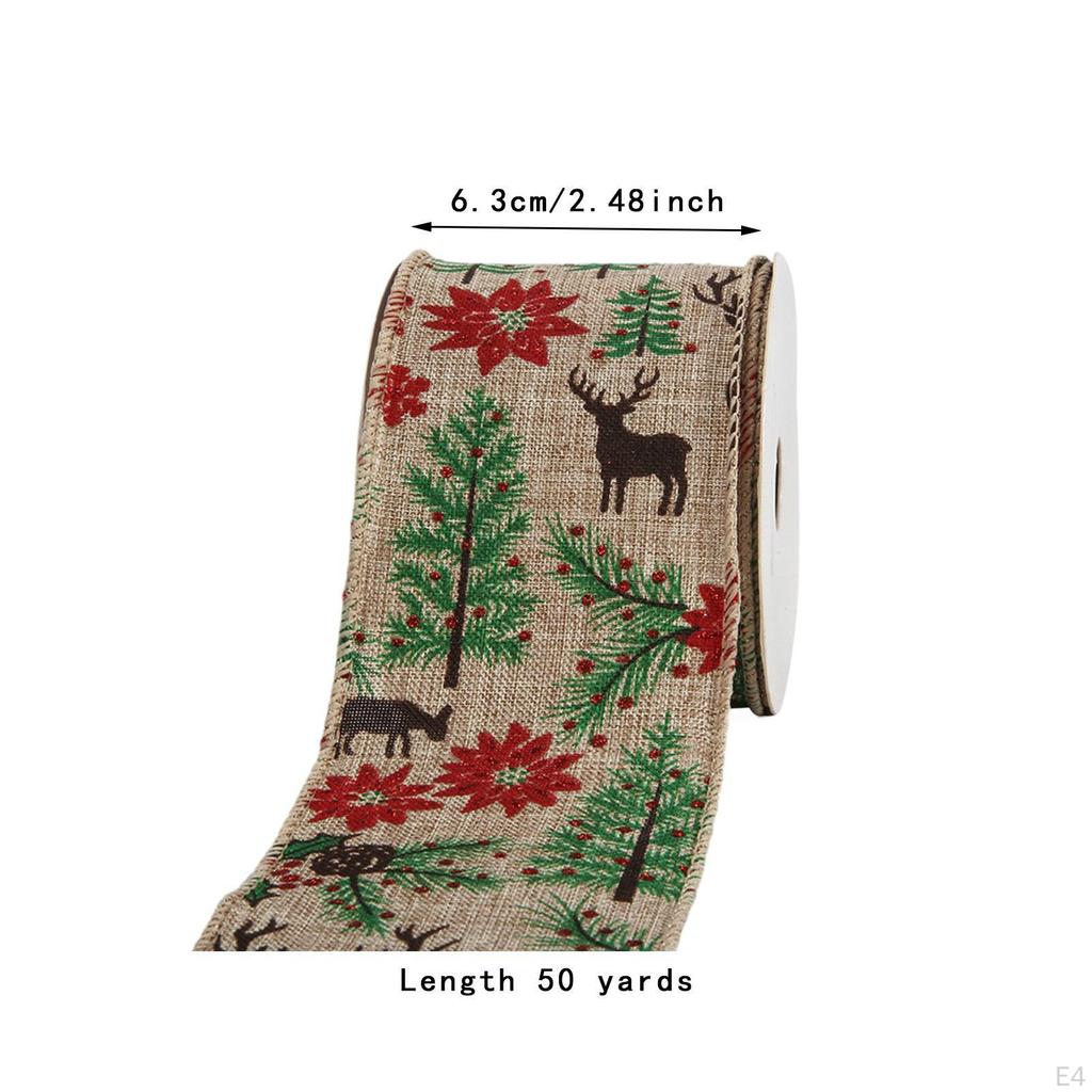 Christmas Ribbon for Craft Projects And Gift Wrapping 50 Yards 2.5 Inch