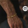 Copper Plated with Gold, 8mm Side Chain, Unisex Bracelet, Fashionable Hip Hop Jewelry Accessories