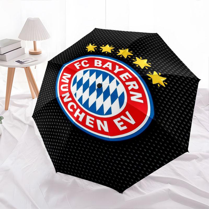 FC Bayern Munchen Pattern, Automatic Folding Umbrella, Portable and Foldable Design, 8 Ribs, a Christmas or Birthday Gift.