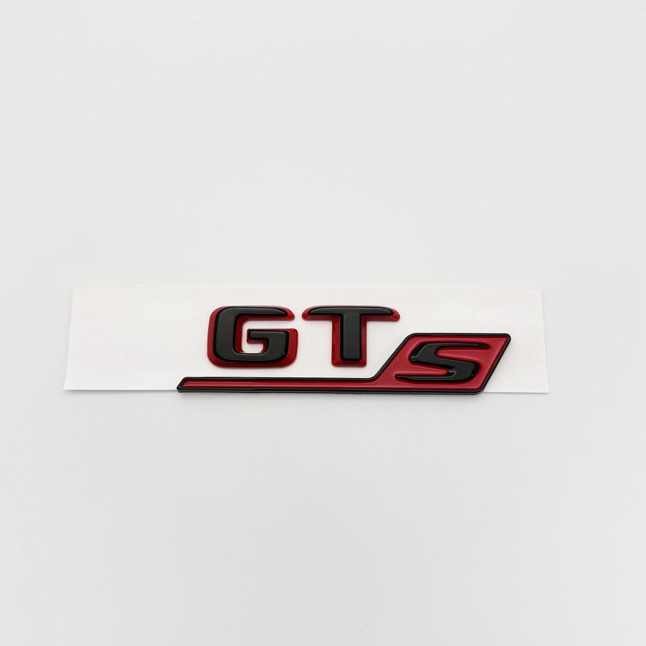 ABS 3D Chrome Silver Black Red Red Emblem Sticker Logo For C190 Series GT GTS GTC GTR Car Rear Trunk Badge Decal Accessories