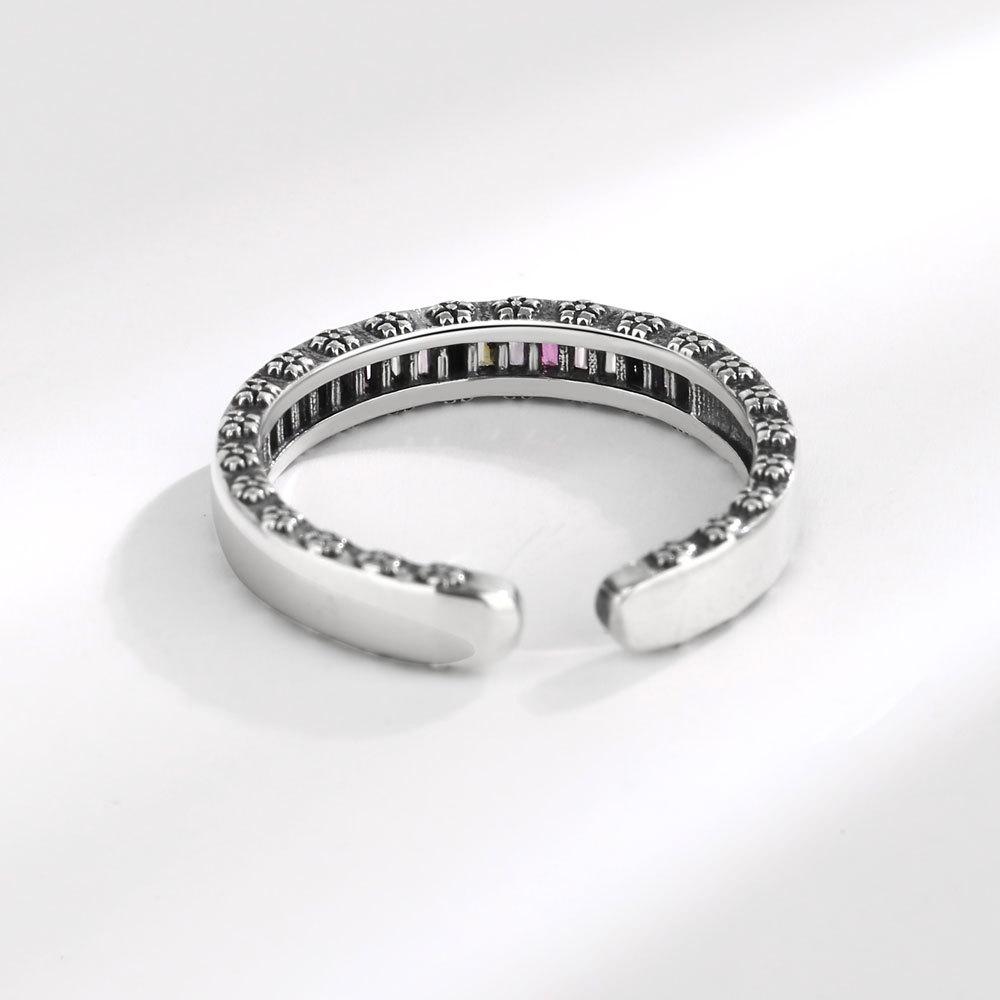 Heavy Industry Rainbow Zircon Ring For Women Niche Advanced Cold Fashion Jewelry