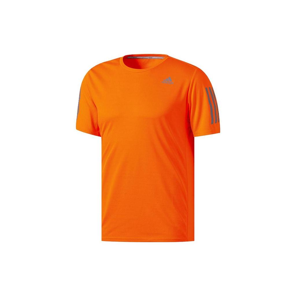 Adidas Letter Logo Print Breathable Sports Short Sleeve T-Shirt Men Tops Orange BS3284