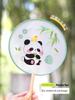 Embroidery Fan Set, Handmade DIY Material Kit, Ancient Style Hanfu Long-Handled Round Fan, Palace Fan, Cute Cartoon Fan
