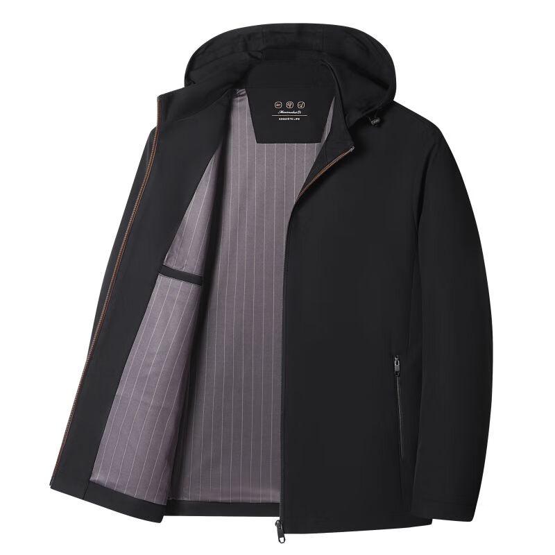 Men's Detachable Hooded Windproof Business Casual Jacket