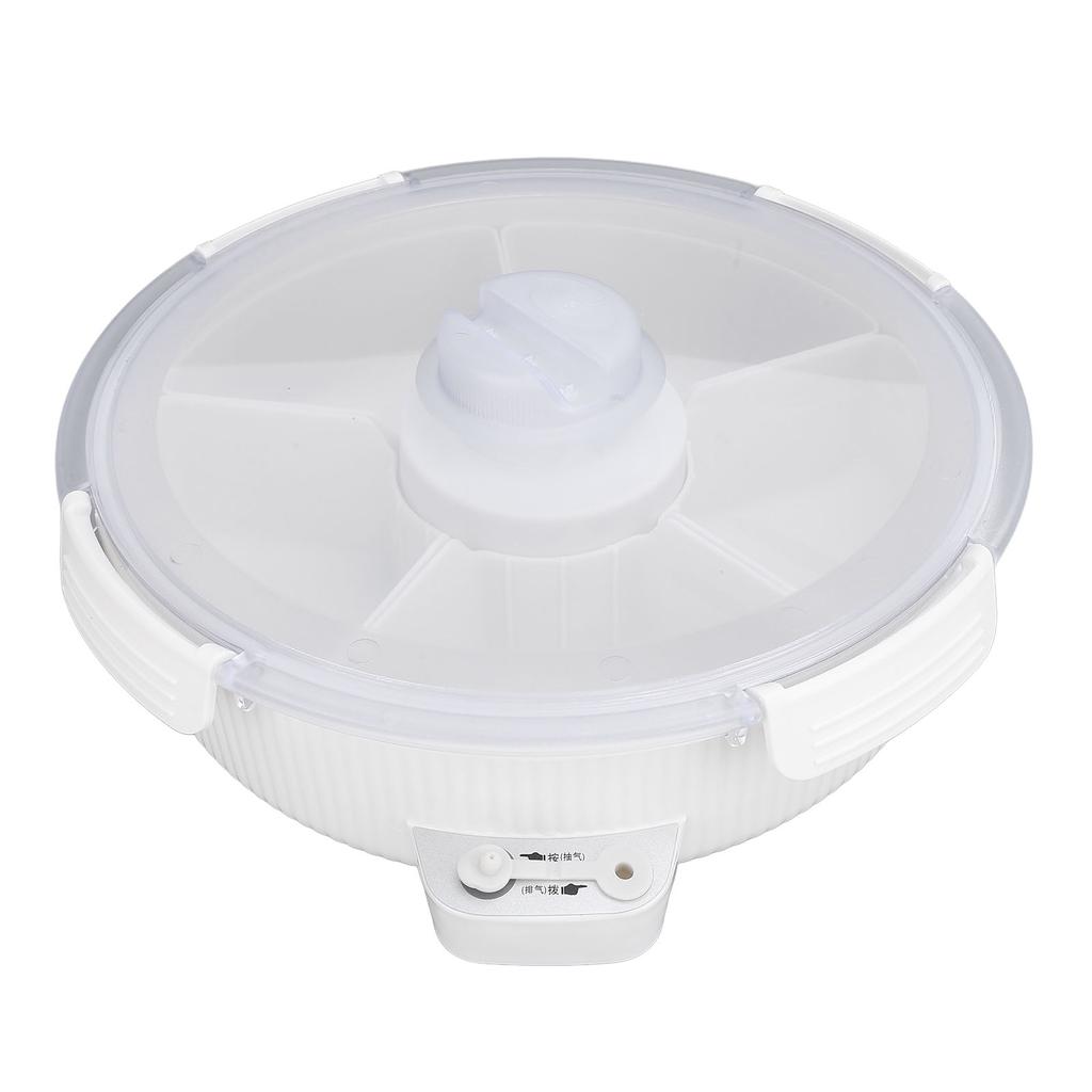 Divided Serving Tray Electric Vacuum Sealed Clear Snack Plate Snackle Box Container with Lid Pump for Candy Fruits Nuts