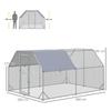 Chicken Run Chicken Coop Chicken Enclosure, Walk-In, Lockable Door, for 10-12 Chickens, 280 Cm X 380 Cm X 195 Cm, Grey