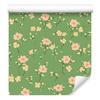 Cottagecore Flowers Wallpaper Green, Lime and Beige 50x1000