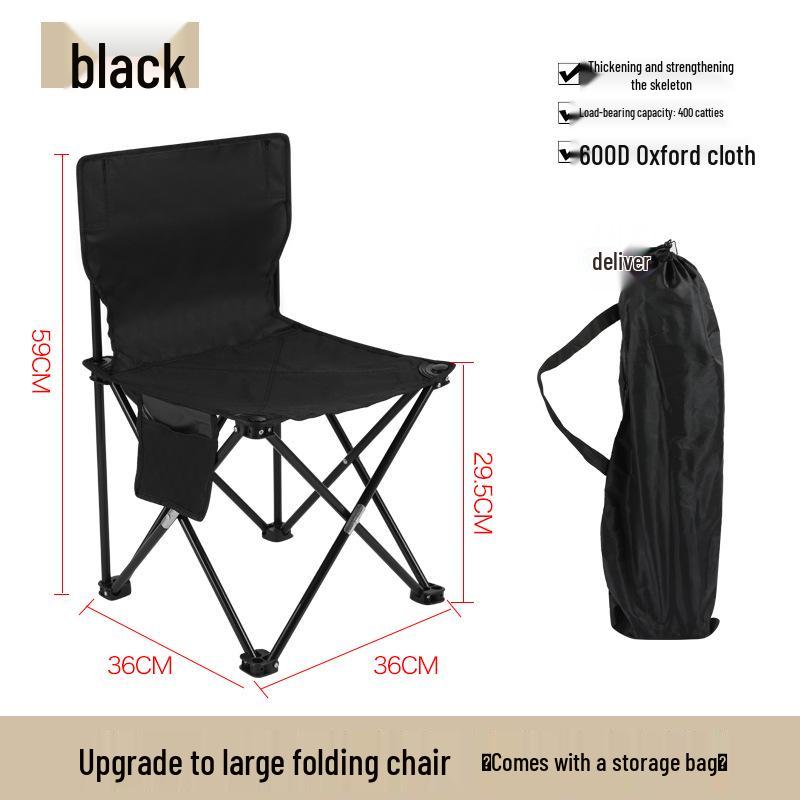 Portable Outdoor Folding Chair with Backrest for Camping and Art Sketching