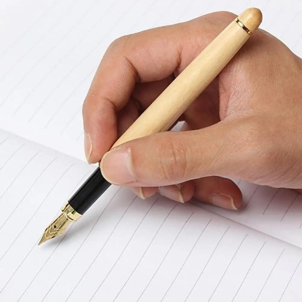 Wooden Fluent Writing Fountain Pen Signature Pen Ink Decoration Writing Office Stationery Business