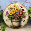 Vintage Floral Printed Metal Wall Art Waterproof Fade Resistant Decor