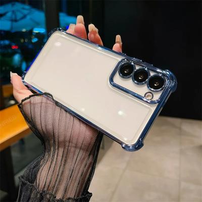 Four Corners Thickening Shookproof Plating Silicone Soft Case For Samsung Galaxy S23 Plus 5G S24 Fe S22 + S21 Ultra S20fe Cover