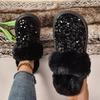 Fashion Women Snow Slippers Anti-slip Round Head Lining Light Winter Shoes Women Ankle Anti-slip Outdoor Fashion Slippers Slides Women