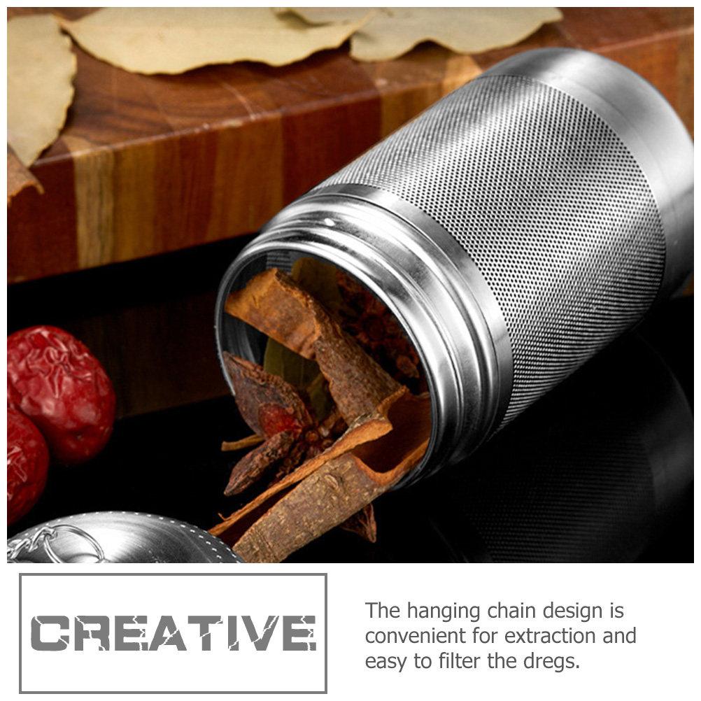 Stainless Steel Seasoning Strainer Ball Mesh Design Hanging Chain Kitchen Spice Filter Tea Infuser Soup Seasoning Filter Loose