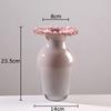 Kreative Rosa Blumenrand Glasvase Hydroponik Pflanzgefäß Schreibtischdekoration Blumenarrangement Florale Vasen Raum Ästhetische Deko