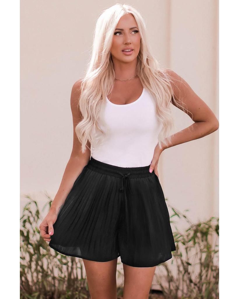Azura Exchange Pleated Drawstring Waist Shorts