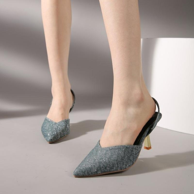 2026 Damen Sommer Neu Luxus Designer Leichte Lippenfarbe Festfarbe Party Hohe Absätze Mode Outdoor Schlupf-Sandalen für Damen