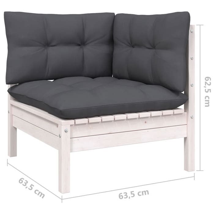 VidaXL Bois de Pin Massif Salon de Jardin 10 pcs avec Coussins Mobilier de Patio Meubles d'Extérieur Mobilier de Jardin 3097110