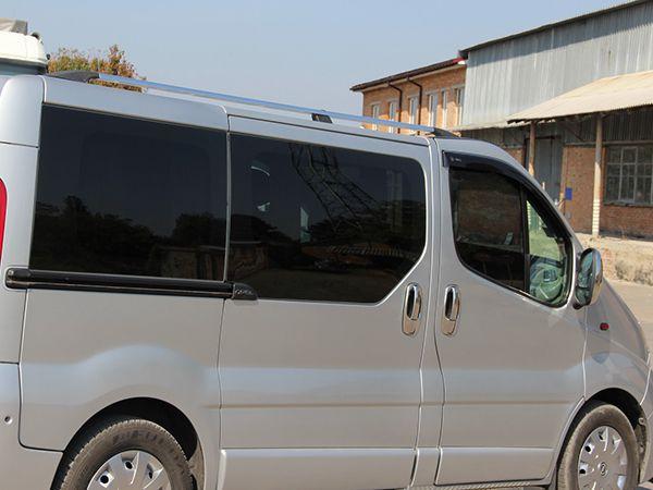 Dachreling Chrom lang, Kunststoffbeine für Renault Trafic 2001-2015