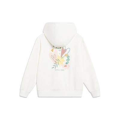 Li Ning Sports Lifestyle Serie Grafik-Hoodie Damen Hoodies Off-White AWDT448-1
