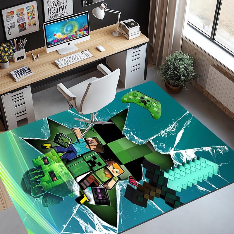 Tappeto con motivo Minecraft, Tappetino da interno/esterno, per Picnic, Sala giochi, Camera da letto, Ufficio, Soggiorno, Tappeto decorativo per la casa, Regalo di compleanno