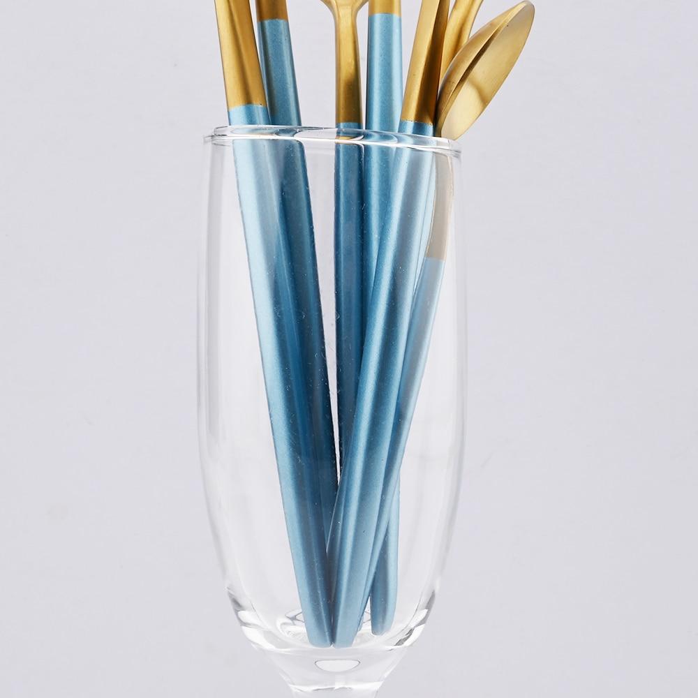 11 Pcs Black Gold Stainless Steel Tableware Cutlery Set 304 Spoon Knife Fork Flatware Set Silverware Kitchen Home Dinnerware Set