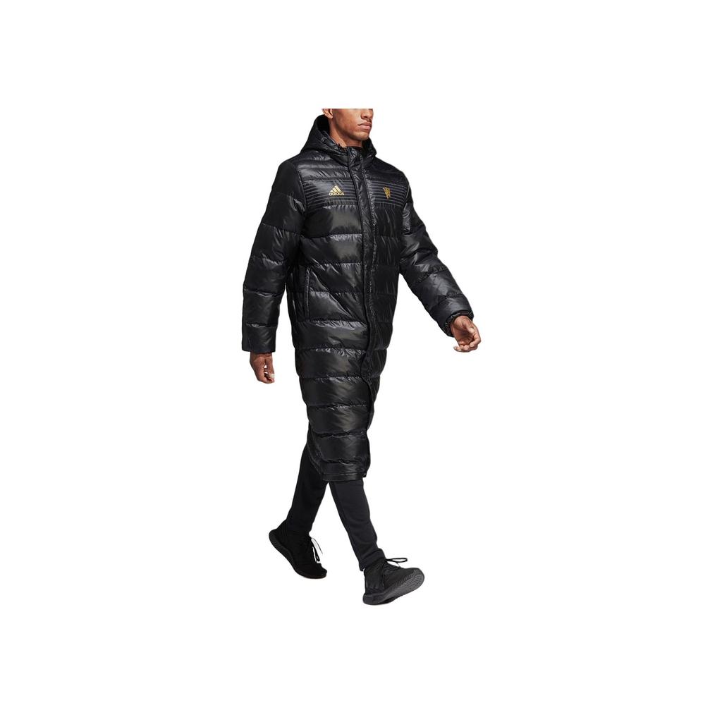 Adidas Logo Print Hooded Warm Down Jacket Men Jacket Black CY6113