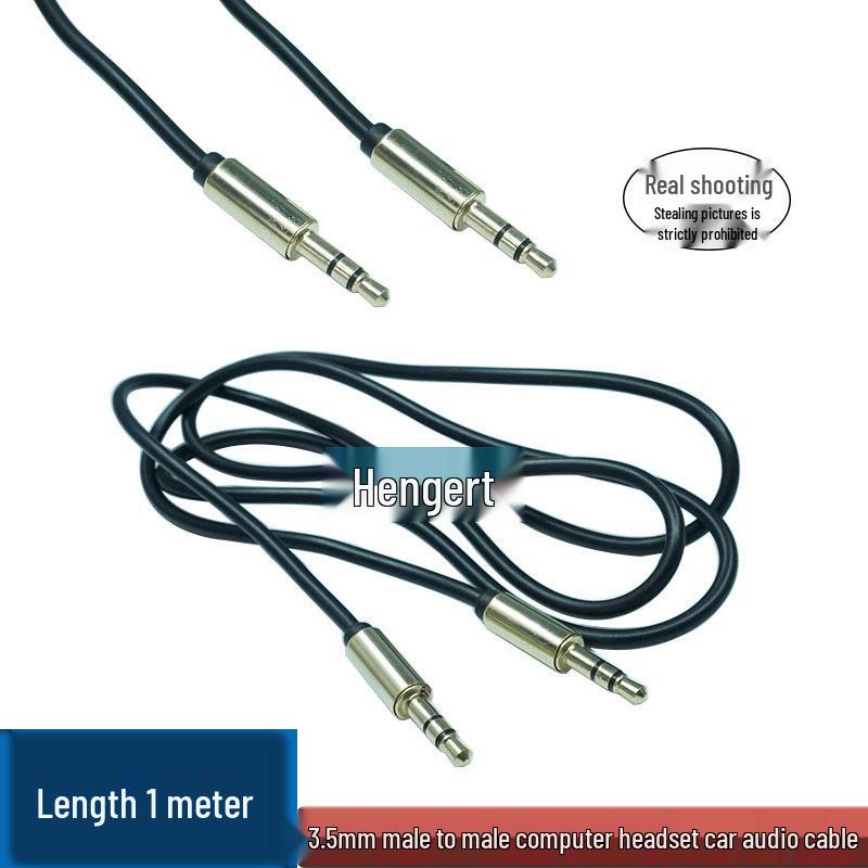 

1m 3.5mm Male-to-Male AUX Audio Cable for Phones, Computers, Headphones, and Car Audio Systems 1 Meter чёрный