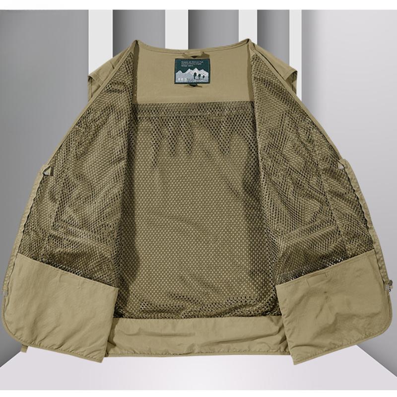 Outdoor Leisure Vest Men's  Multi-Pocket Breathable Outdoor Sports Coat Design Leisure Vest Men