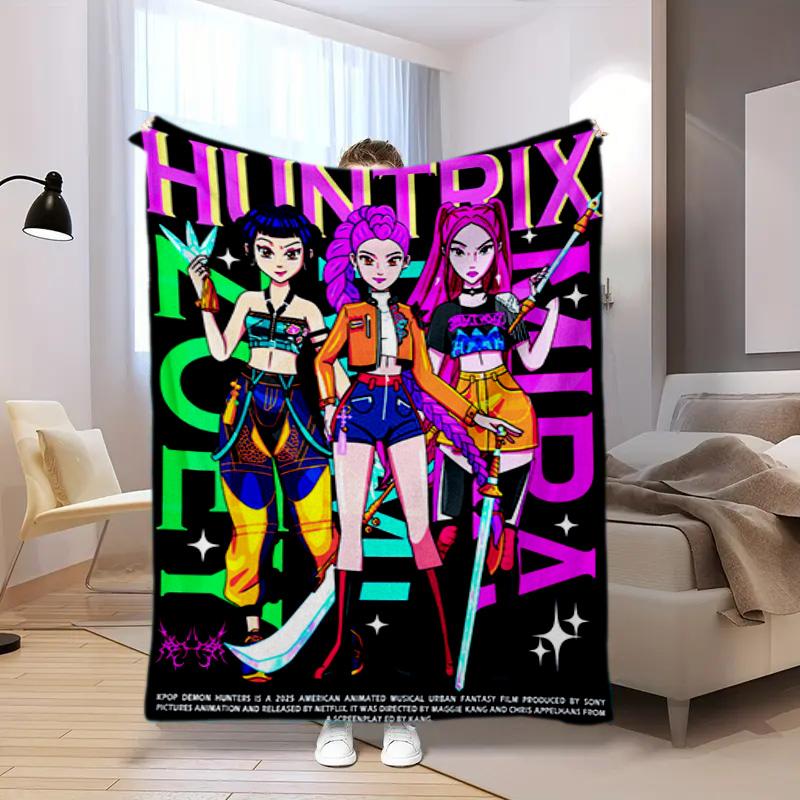 Kpop Demon Hunters Blanket Suitable All Seasons Soft Comfortable Sofa Office Home Blanket Holiday Birthday Gift Blanket Home Decor Camping Trip