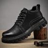 Męskie skórzane buty retro w dużym rozmiarze, ultralekkie, ręcznie robione, codzienne, męskie buty za kostkę z wysoką cholewką