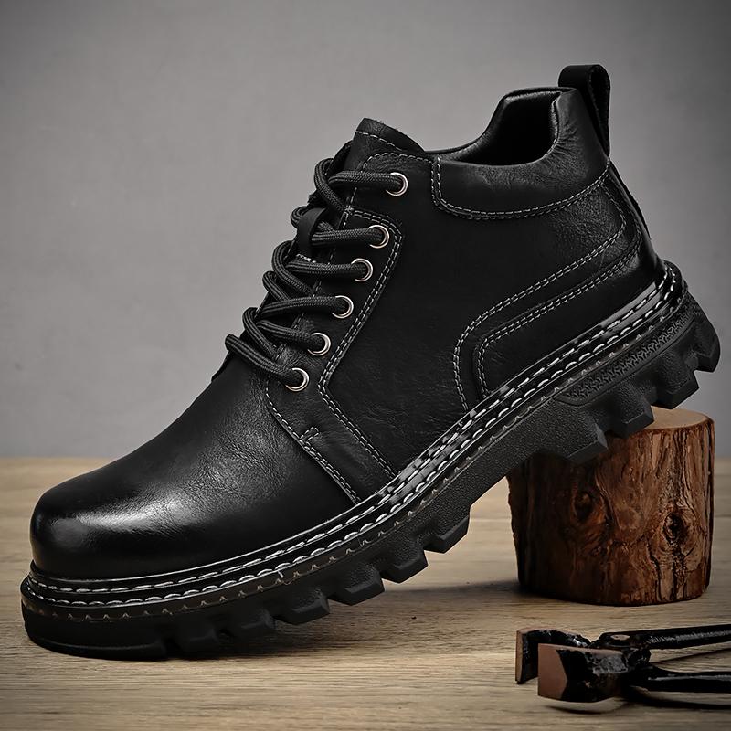 Męskie skórzane buty retro w dużym rozmiarze, ultralekkie, ręcznie robione, codzienne, męskie buty za kostkę z wysoką cholewką