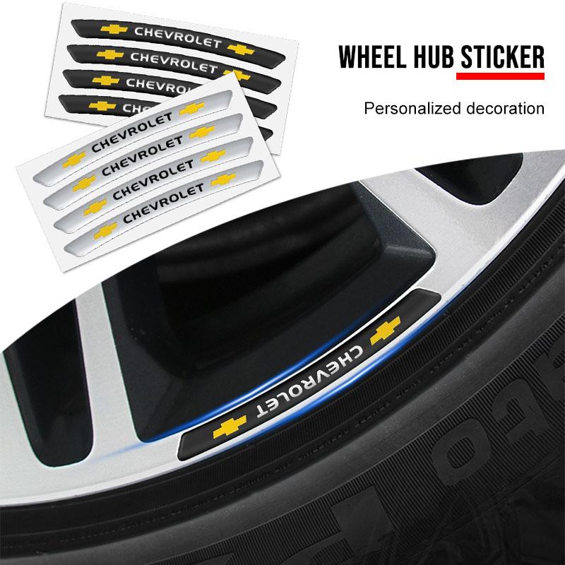 4Pcs Auto Wheel Hub Badge Tire Rim 3D Stickers Car Accessories For Chevrolet Colorado Cruze Captiva Malibu Trax Aveo Camaro Sonic Tahoe Impala Equinox