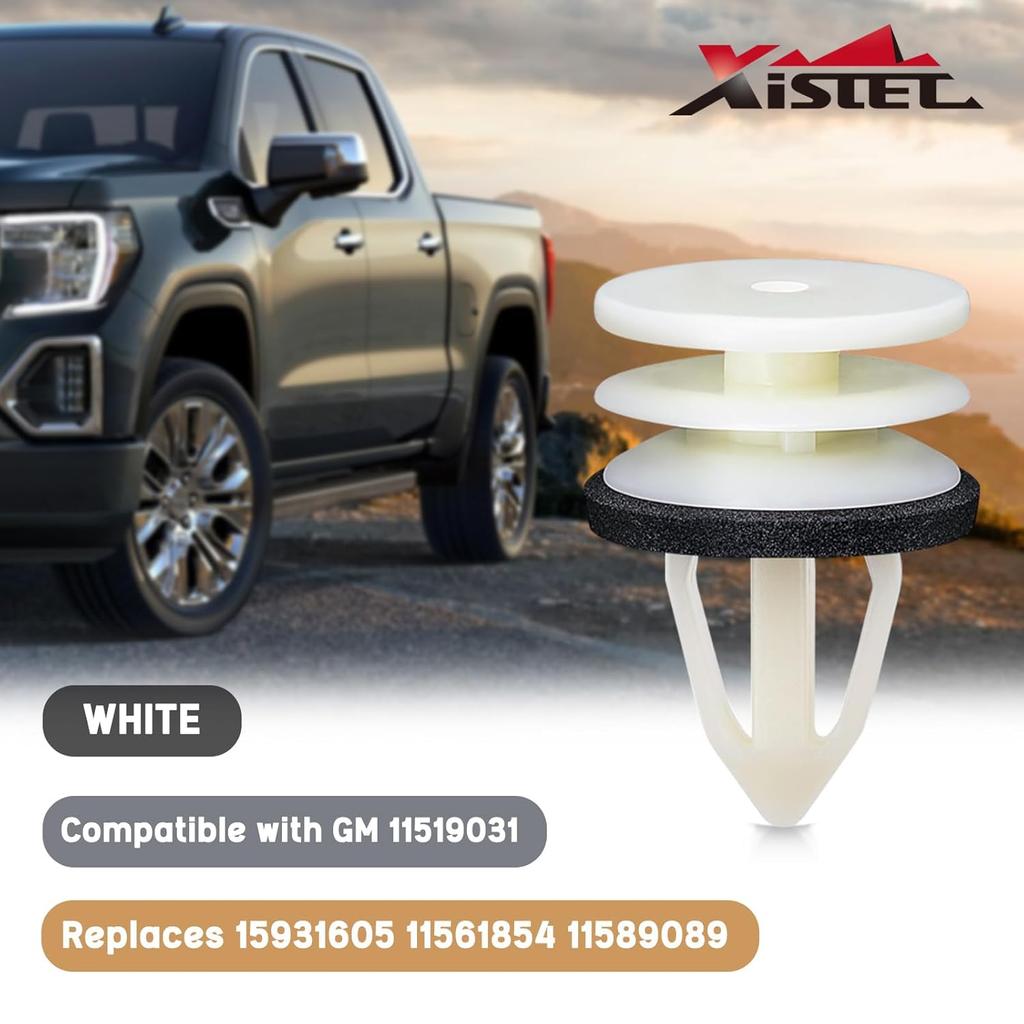 Xislet 60Pcs Door Trim Panel Retainer Clip With Sealer And Tools Compatible With GM Buick Chevrolet Cadillac GMC Hummer H2 Oldsmobile Pontiac Replace