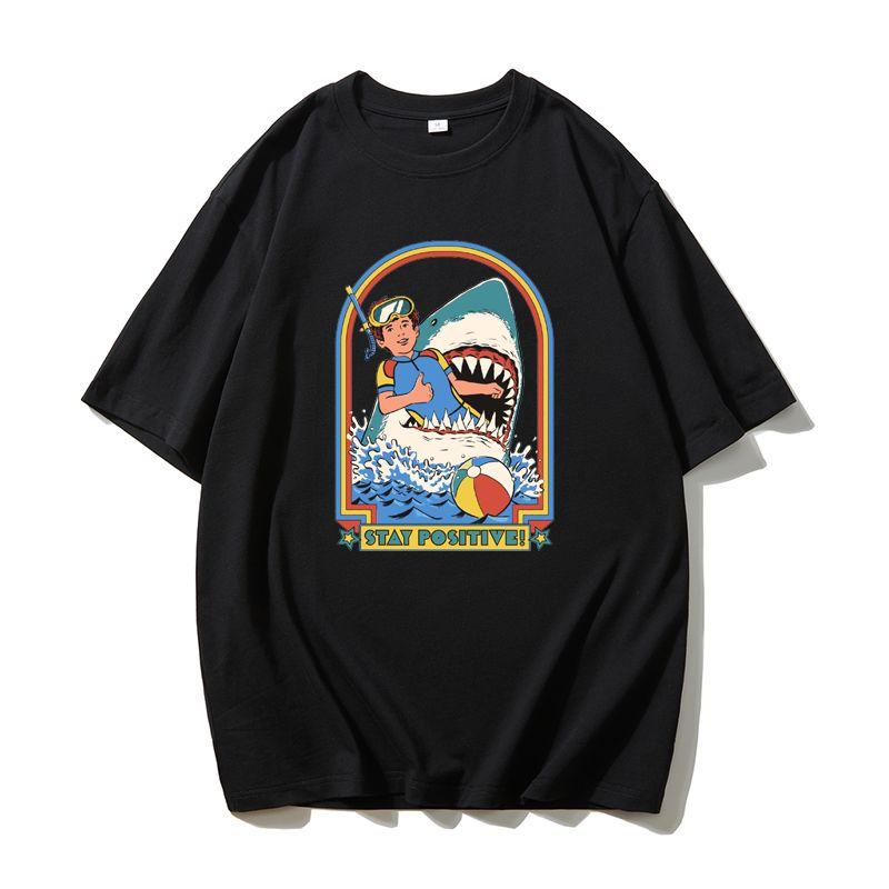 Stay Positive. Classic Illustrations of Men and Women, American Retro Artist, Short-sleeved T-shirt
