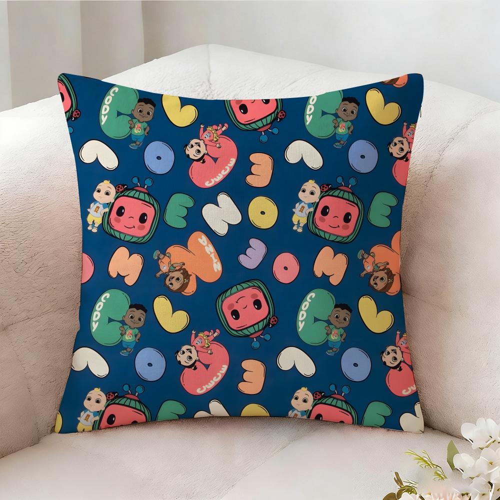 C-cocomelon Cartoon Pillow Case Pillowcase, Double-sided Printed, Sofa Cushion, Bedroom Headboard Pillow
