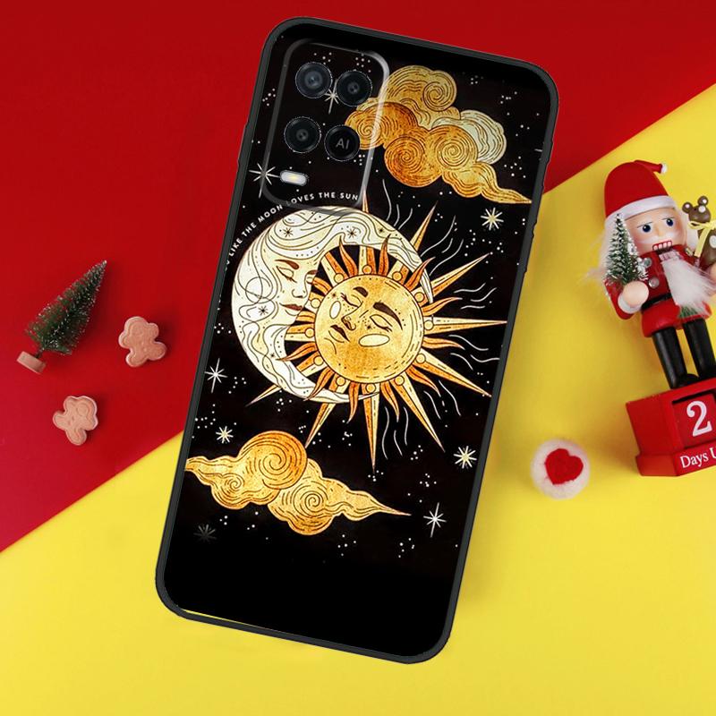 Sun Moon Face Case For Oppo A5 A6 Pro A15 A57 A17 A54 A74 A94 A76 A16 A96 A40 A60 A80 A18 A38 A58 A78 A98