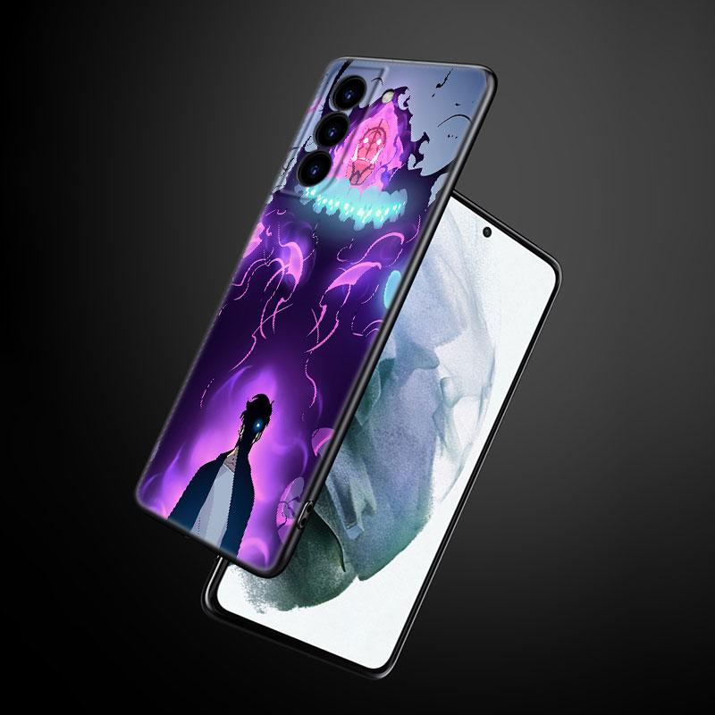 Anime Solo Leveling Phone Case For Samsung Galaxy S22 Pro S21 S20 Ultra FE S10 Lite 5G S10E S9 S8 Plus Soft TPU Black Cover