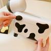 Yousheng Cow Tissue Box Cover Large Capacity Universal Multifunctional Desktop Lovely Cow Shape Tissue Paper Case with Toothpick Dispenser