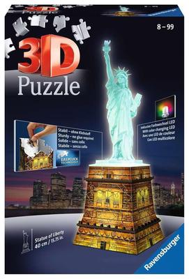 Ravensburger 3D Statue of Liberty Night 216 Finished 40cm 12596 Ages 3D Gift Puzzle, Edition, Pieces, Size Tall, 8, 8+ [Puzzle, Puzzle,